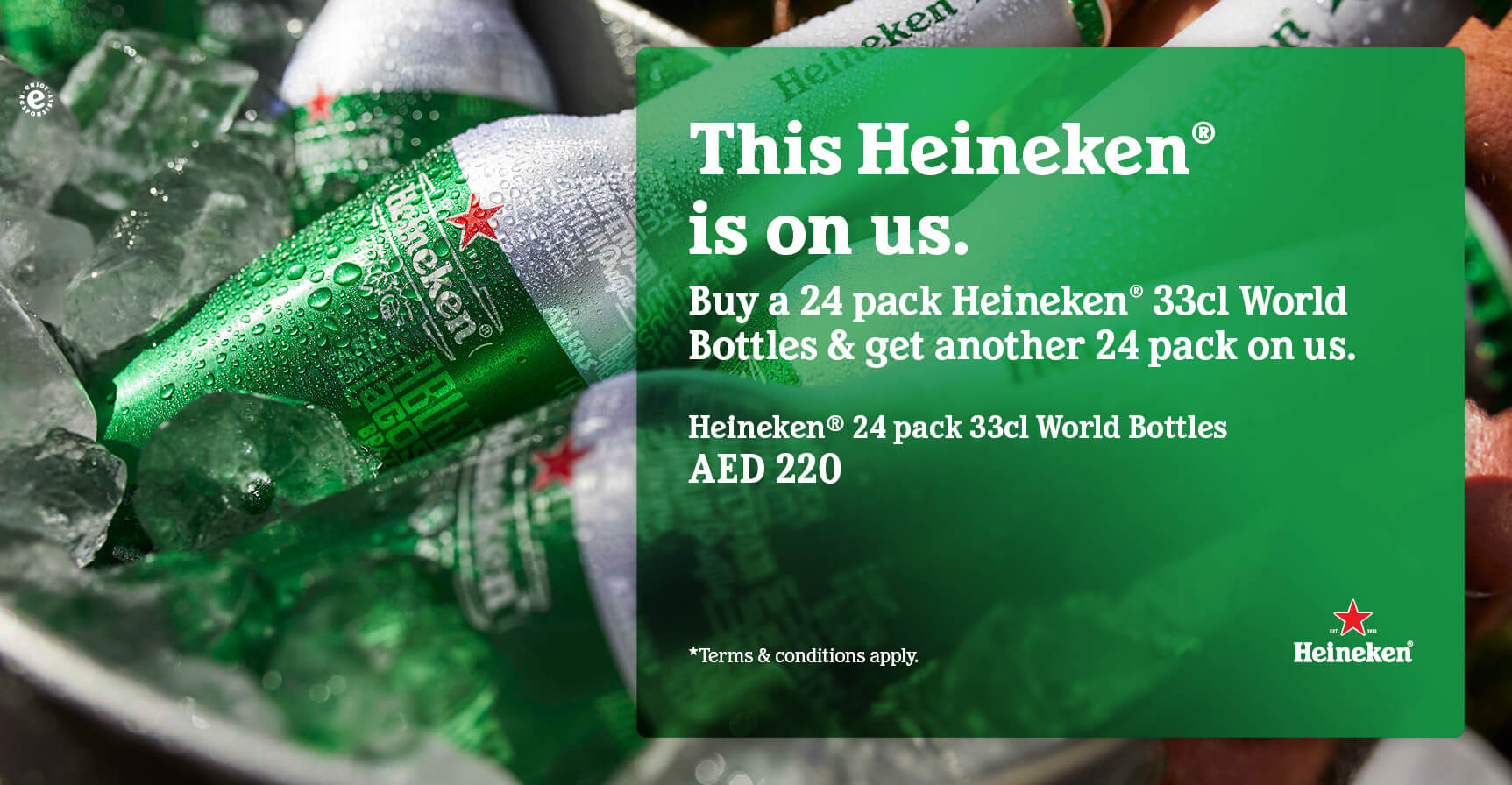 Buy a 24 pack Heineken 33cl World Bottles